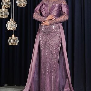 Lavender Long Sleeve Formal Dress HIJABI FRIENDLY